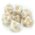 thumbnail image 2 of Wiz Dice 7 Die Polyhedral Dice Set - Forbidden Treasure (White Pearl) with Velvet Pouch, 2 of 4