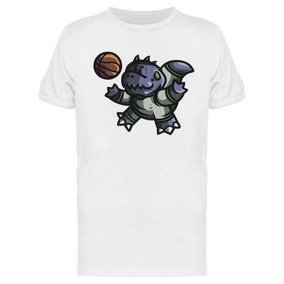 Blue Dinosaur Team Mascot T-Shirt Men -Image by Shutterstock, Male Large