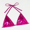 thumbnail image 6 of Woman's Removable Padding Triangle Swimsuit Top Crinkle Waves, 6 of 7