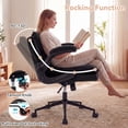 thumbnail image 4 of Gymax Chaise Croisée sur Roulettes avec Accoudoirs Relevables Hauteur Réglable Dossier Grand Gris, 4 of 10