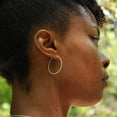thumbnail image 2 of Round Huggie Hoop Rose Gold Filled Earrings 20mm 20 GA Hypoallergenic Lightweight Wire Piercing Drop Dangle Threader Hoops for Women (14K Rose Gold Filled | 20 GA, 20mm | Smooth wire), 2 of 7
