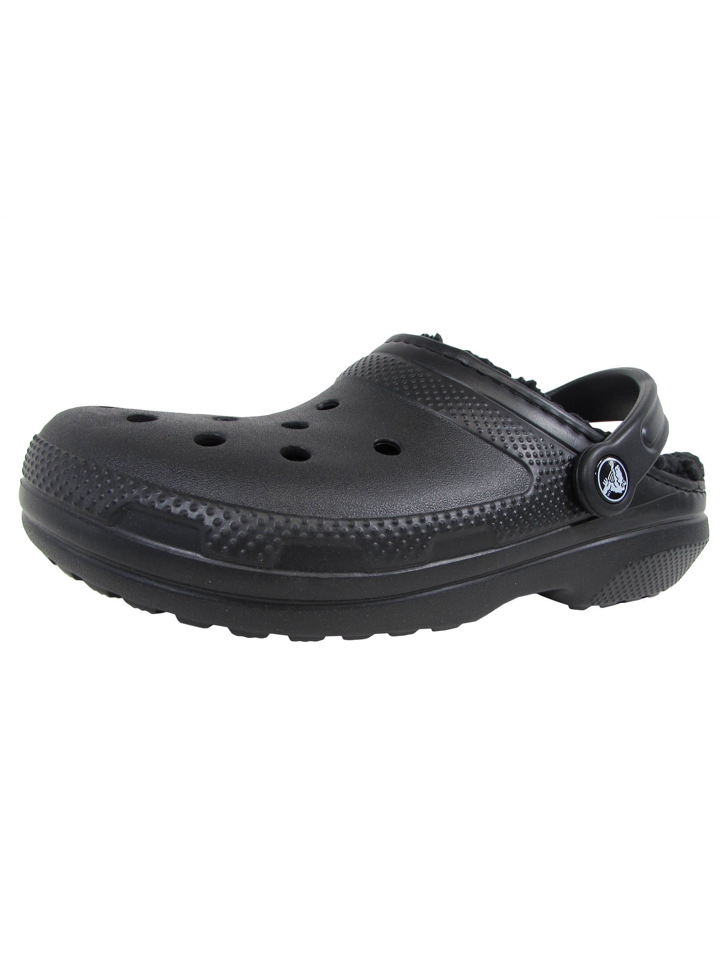 Crocs winter faux shearling lined clog slippers youth boy US size 1 2 3 Black 