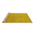 thumbnail image 2 of Ahgly Company Machine Washable Indoor Round Abstract Yellow Contemporary Area Rugs, 6' Round, 2 of 4
