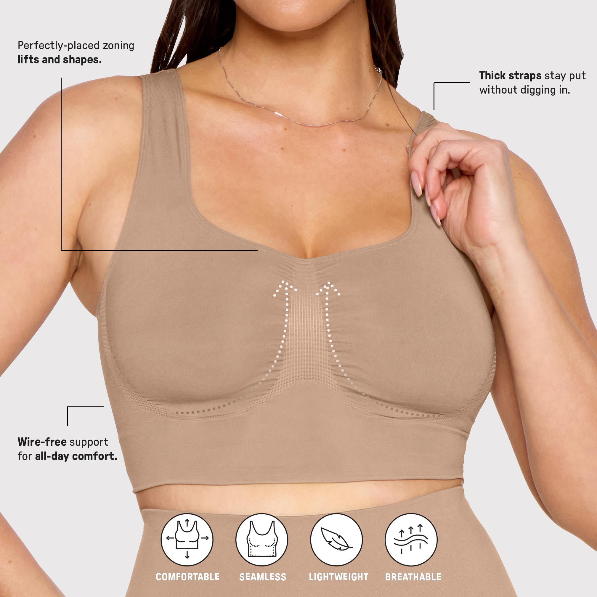 YITTY Nearly Naked Shaping Midi Bra, Brown, 3X/4X