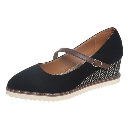 QYZEU Tennis Shoes Womens Bohemian Sandals for Women Ladies Casual Retro Color Matching Wedges Large Size Single Shoe Casual Shoes Four Seasons Shoes Black 41