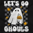 thumbnail image 2 of Cute Halloween Let's Go Ghouls Ghost Women Plus Size Graphic Pullover Hoodie Brisco Brands 3X, 2 of 4