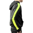 thumbnail image 2 of Mens Stripe Track Pullover Hoodie Skinny Fit Elastic Athletic Training Tops, 2 of 5