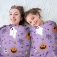 thumbnail image 5 of Purple Halloween Pattern Round Blanket,Comfortable Soft Flannel Throw Blanket,All Season,Warm Lightweight Blankets for Sofa Bed Couch Living Room Chair 60"x60", 5 of 5