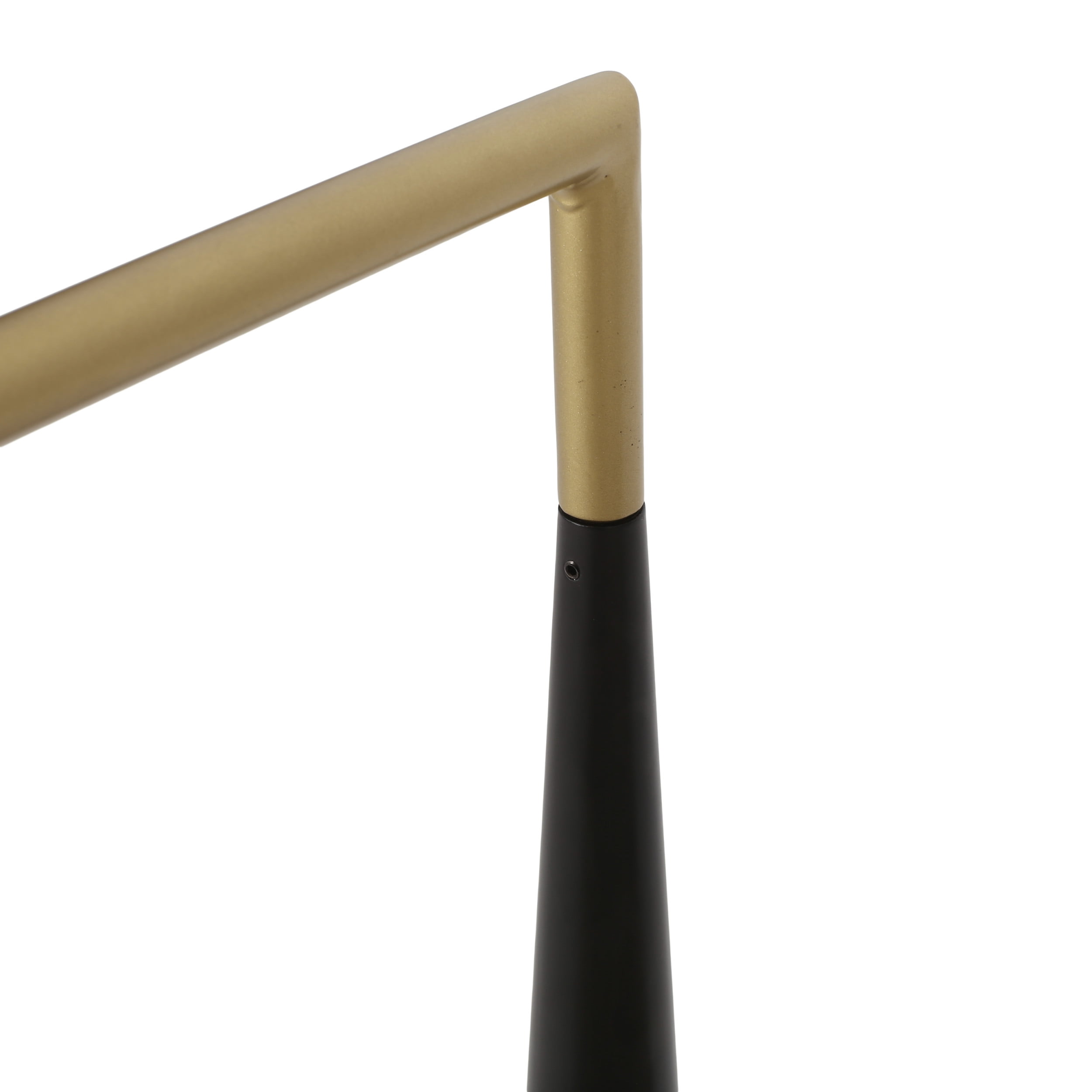Noble House Boise Fabric Upholstered Counter Stools, Gold Arm, Black Metal Frame, Modern Design, Beige, Set of 2