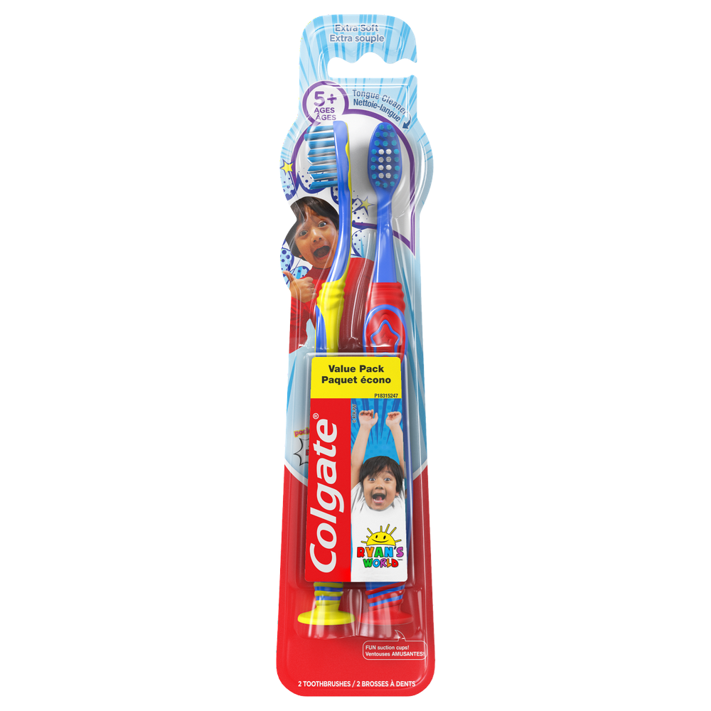 Colgate Kids Toothbrush with Tongue Cleaner and Suction Cup Holder
