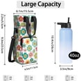 thumbnail image 3 of Water Bottle Carrier Bag,Pioneer Flower Floral Print Pattern Water Bottle Holder with Strap,Large Capacity Insulated Crossbody Water Bottle Holder with Phone Pocket for 20oz-40oz, 3 of 6