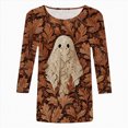 thumbnail image 4 of Godom Halloween Womens Casual 3/4 Sleeve Tunic Tops Crew Neck Shirt Blouses T-Shirt, 4 of 4