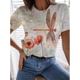 thumbnail image 3 of Summer Floral Print Elegant Women's T-Shirt - Comfortable Stylish Casual Top for Spring Summer, 3 of 3