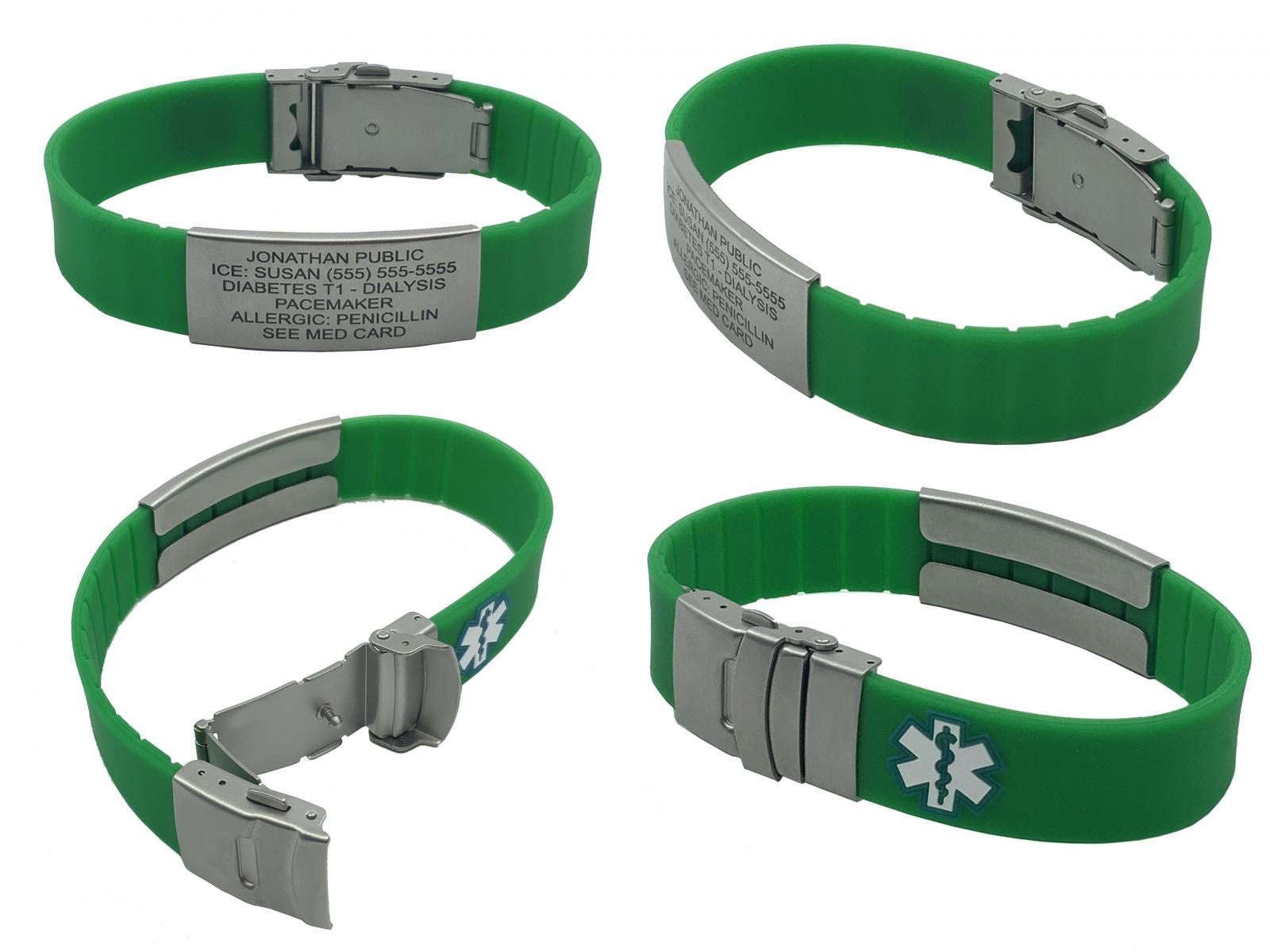 Sport Medical Alert Bracelet for Men and Women Includes Personalized