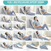 Wedge Pillow for Sleeping, Orthopedic Bed Wedge Pillow Set, 15-in-1 Adjustable Memory Foam Wedge Pillow Post Surgery, 9 &16 & 20 inch Height 3-in-1 Incline Pillows Wedges for Acid Reflux/Snoring