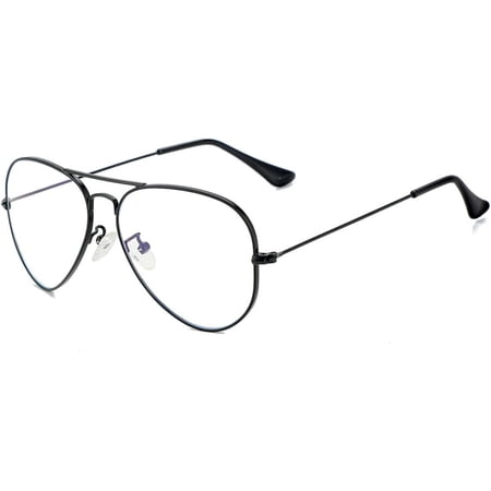 Blue Light Aviator Glasses for Women Men, Metal Frame Anti Blue Light Lens Glasses