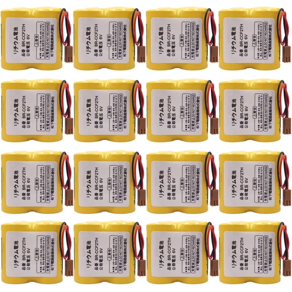 (Pack of 16) BR-CCF2TH 6V 5000mah PLC Battery with Brown Plug Li-ion Replacement Battery for FANUC Special PLC Battery A06B-6073-K001