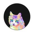 thumbnail image 2 of WIRESTER 7.88 in Round Mouse Pad with Non-Slip Rubber Base for Computers, Laptop, Office & Home - Pastel Colorful Cat Vector Portrait, 2 of 5