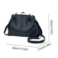 thumbnail image 2 of HUISZJ PU Leather Shoulder Bag, Large Capacity Shoulder Bag with Adjustable Strap, Kiss Lock Crossbody Bag for Travel Shopping Work (Blue), 2 of 6