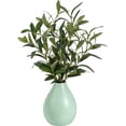 thumbnail image 6 of Fake Plant Decor, Faux Olive Branches, Plant Vase Indoor, Vase with Greenery, 14 Inch 12 Pieces Artificial Olive Leaves Stems Set with Light Blue Speckled Ceramic Vase for, 6 of 6