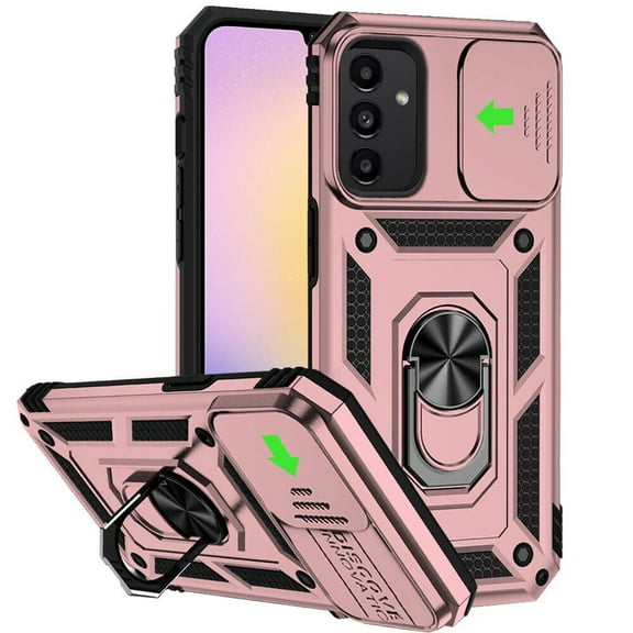 For Gabb Phone 4 Pro Camera Push Magnetic Ring Hybrid Kickstand Cover Cell Phone Case - Rose Gold
