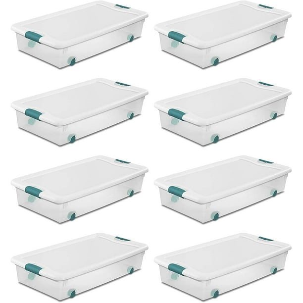 Sterilite 56 Quart Latching Stackable Under Bed or Closet Storage Box