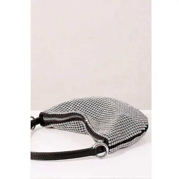2022 bolso de axila de diamantes de imitación bolso semirredondo bolso de mano con cadena bolso pequeño bolso de mujer