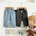 thumbnail image 3 of Baby Girls Jeans Elastic Waist Denim Pants Infant Spring Casual Loose Long Trousers Newborn Girl's Fashion Clothes, Light Blue, 3 Months, 3 of 7
