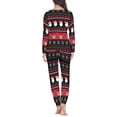 thumbnail image 4 of Renewold 2 Pieces Casual Long Sleeve Sleepwear for Women Size S Nightgown Family Matching Christmas Pajamas Reindeer Snowflake Round Neck Nightwear Lounge Set, 4 of 5