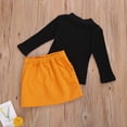 thumbnail image 6 of Douhoow Little Girl 2PCS Autumn Set Faux Fur Collar Ribbed Tops+Corduroy Short Skirts, 6 of 9