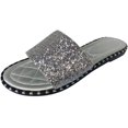 thumbnail image 2 of Mujeres Glitter Bling Fancy Slide Flat Low Wedge Casual Moda Sandalias Zapatos Wmkox8yii hj789, 2 of 5