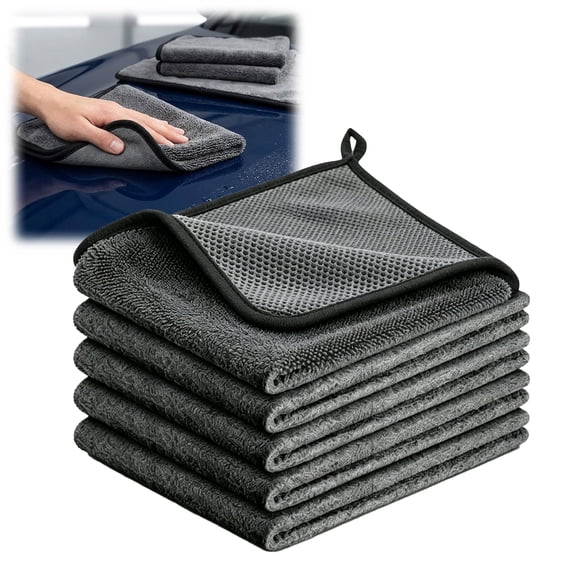 Genie Cloth Magic Cloth – Reusable Thickened Microfiber Wipes for Kitchen, Glass & Car Windows, Lint-Free Streakless Clean with Just Water (5PCS)