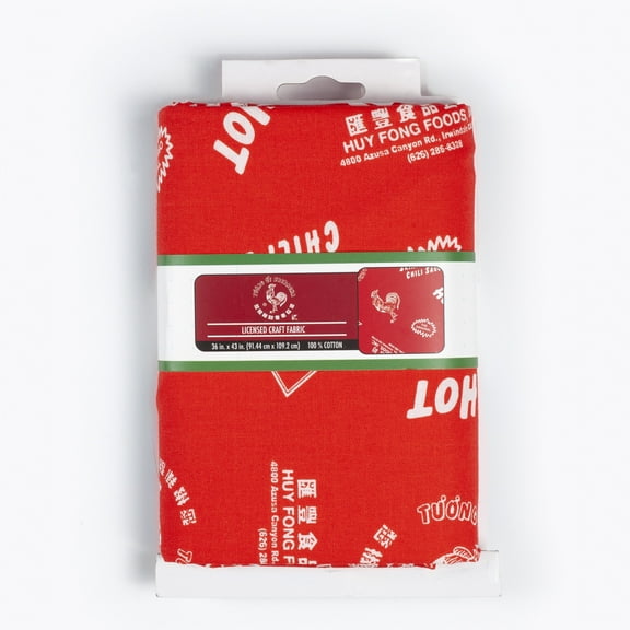 Sriracha Logo 1 Yard Sewing Craft Fabric Licensed by the Yard Color Red