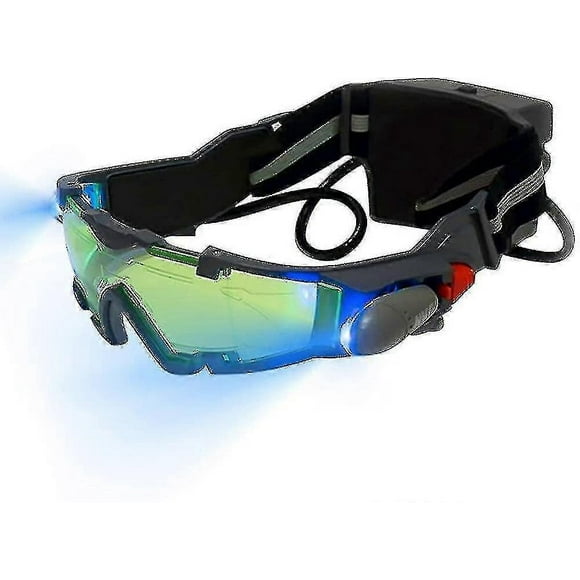 Kids Night Vision Goggles, Adjustable Led Night Goggles With Flip-out Lights Green Lens, Spy Night Vision Goggle-: