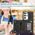 thumbnail image 3 of Compatible with Samsung Galaxy S22 Ultra Case, Classic Wallet Case, Lanyard Wrist Strap with Kickstand PU Leather Card Holder Protective Cover for Samsung Galaxy S22 Ultra,Black, 3 of 6
