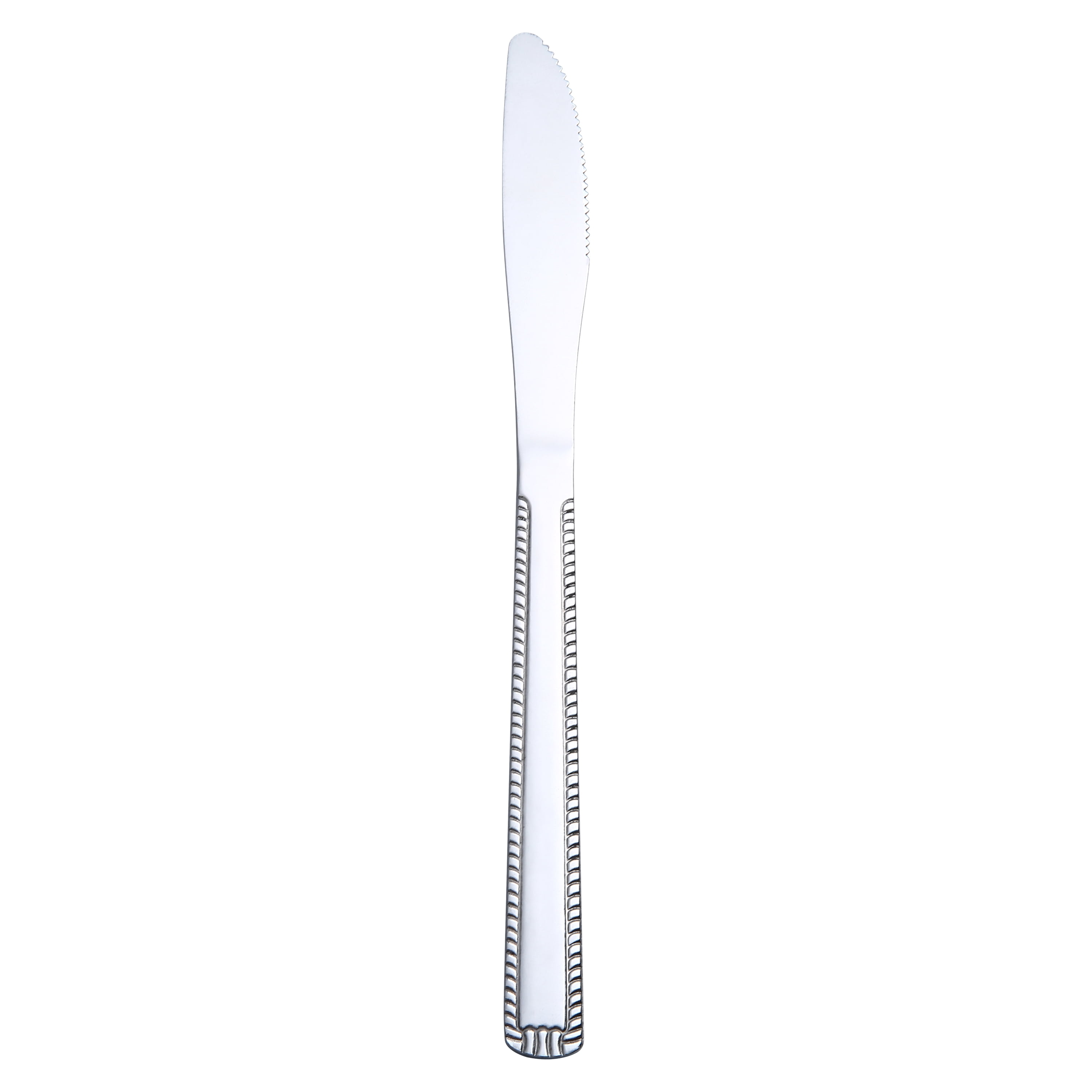 (2 pack) Mainstays Lace Stainless Steel Adult Dinner Tableware Knife, 4-Piece Set,Silver