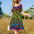 thumbnail image 3 of 1997 Neon Leopard Print Dress dress party night summer dresses for women 2024, 3 of 6