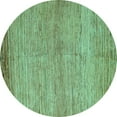 thumbnail image 1 of Ahgly Company Indoor Round Abstract Turquoise Blue Modern Area Rugs, 8' Round, 1 of 4