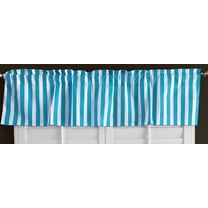 cotton stripe window valance 58 wide 1 inch stripe turquoise