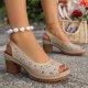 thumbnail image 5 of Sandalias de las Mujeres con Correa Trasera de Moda Ropa Exterior Casual Más Tamaño Hueco Dedo Del Pie Redondo Tacones Abiertos, 5 of 9