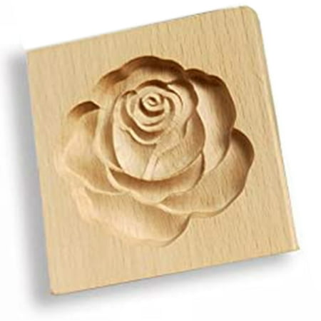 

Wooden Cookie Mold Shortbread Mold DIY Cookie Mold 3D Wooden(Rose)