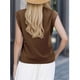 thumbnail image 2 of Camiseta Sin Mangas Informal de Verano para Mujer Color Café S, 2 of 5