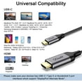 thumbnail image 4 of USB C to DisplayPort Cable for Home Office, QGeeM 6ft (4K@60HZ, 2K@165Hz) Thunderbolt 3 to Displayport Cable Compatible with MacBook Pro/Air, Ipad Pro 2020/2018, Surface Book 2, XPS 15/13, 4 of 7
