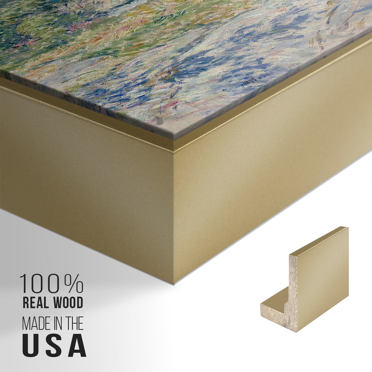 Vintage Landscape-CXI By Wexford Home Framed in Gold Wood Gallery Wrapped Canvas 27 in. x 41 in.