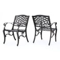 thumbnail image 2 of Elegant Cast Aluminum Outdoor Dining Chairs Set of 2 with Floral Accents and Scroll Design for Patio Garden Traditional Seating, 2 of 9