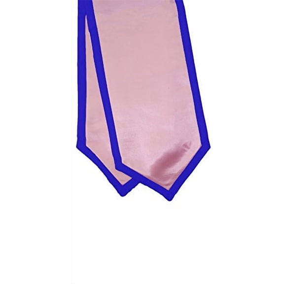 Honors Graduation Academic Stoles/Sashes with Classic End and Trim (Pink w/Royal Blue Trim)