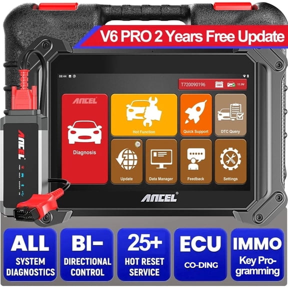 ANCEL V6 PRO Automotive Diagnostic Tool OBD2 Scanner Bi-Directional Control All Systems Scanner 25  Reset Services OBDII Code Reader Automotive Scan Tool
