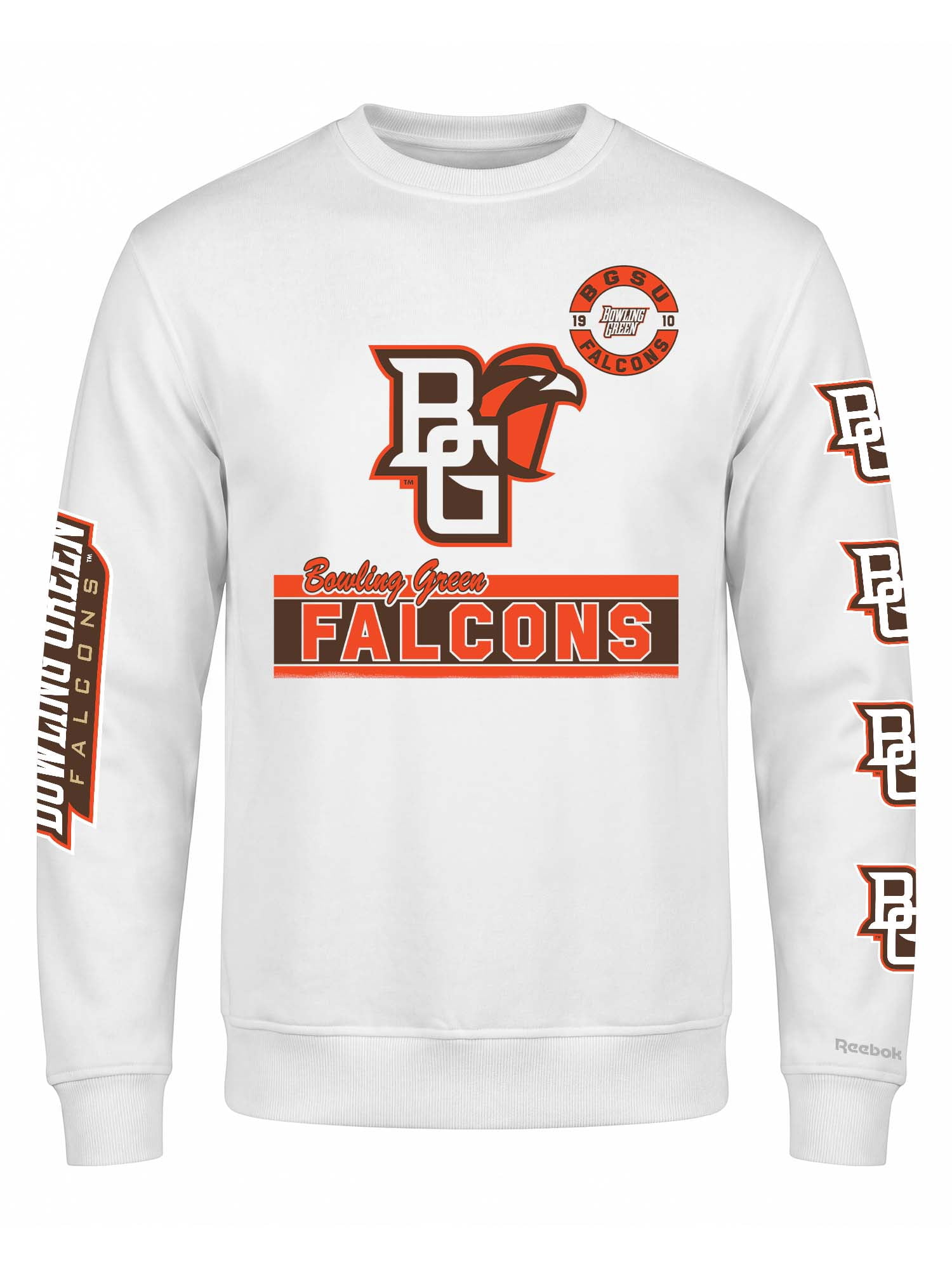 Bowling Green State Falcons Reebok Mens White Crew Sweatshirt