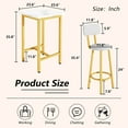 thumbnail image 5 of Dining Table Set, 23.6” Square Pub Bistro Dining Set Small Kitchen Table Set Bar Table with Backrest Stools, 3-Piece Breakfast Table Set with Metal Frame for Dining Room w/ 2 Chairs, 5 of 5