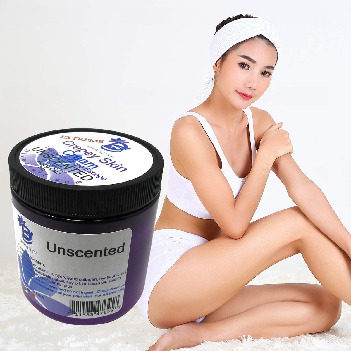 Three Pack, Extreme Crepey Skin Body & Face Cream Facial Moisturizer by Diva Stuff (Unscented)